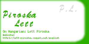 piroska lett business card